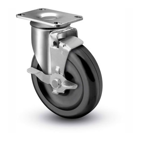 Colson Colson 2 Series Swivel Plate Caster 2.02256.53 BRK1 Polyolefin With Brake 2-1/2" Dia. 200 Lb. 2.02256.53 BRK1